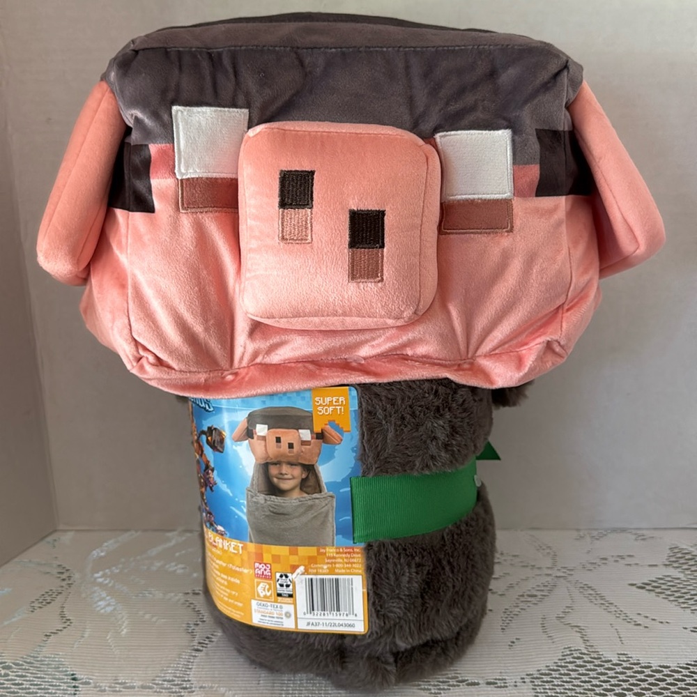 Minecraft Legends Piglin Runt Hooded Blanket 30in x 50in
